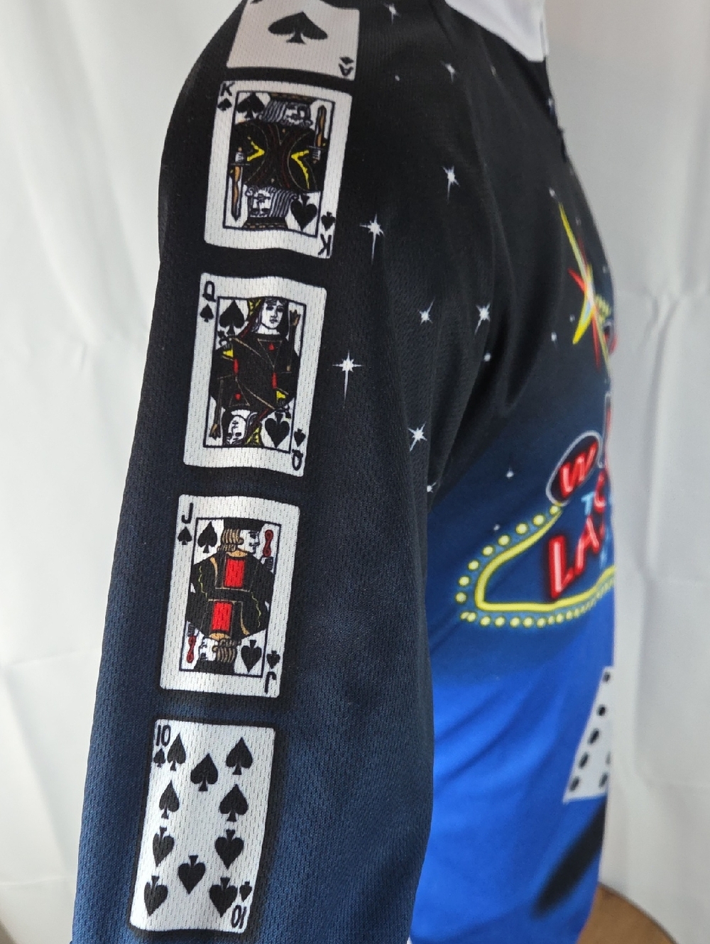 Men's Las Vegas Graphic Cycling Jersey in Blue and Black - Picture 2 of 12